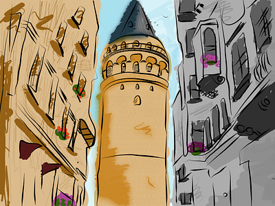 Galata Kulesi / Galata Tower (İstanbul) illustration