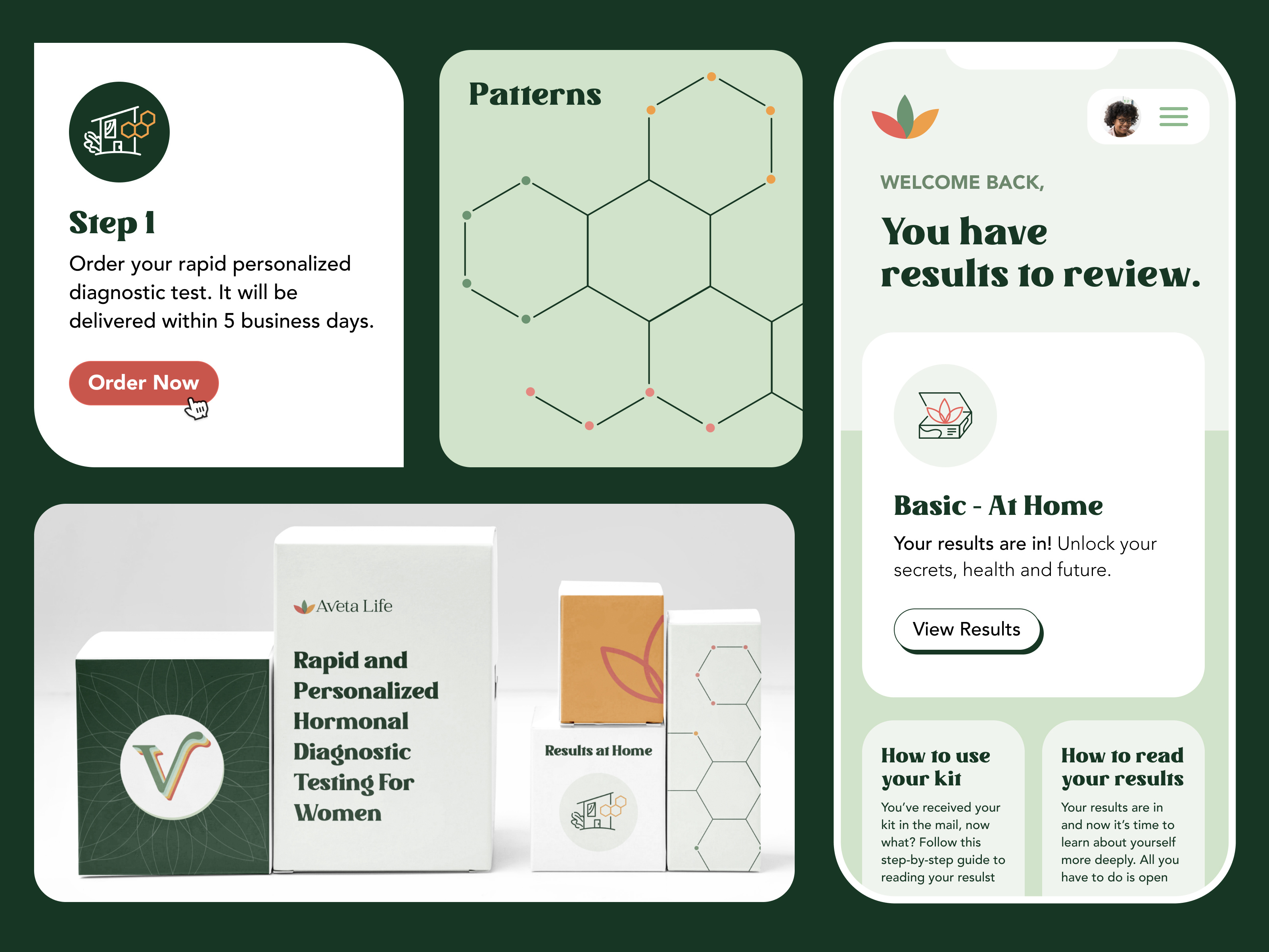 At Home Diagnostic Testing Brand and Visual Design app design brand design branding iconography icons patterns ui visual design