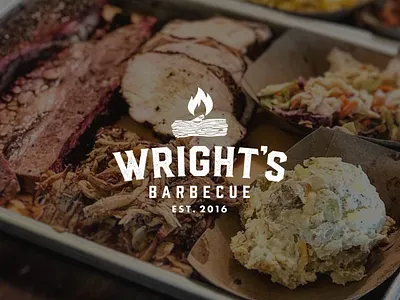 Wright's BBQ arkansas barbecue bbq drawing illustration logo shirt typography wrights