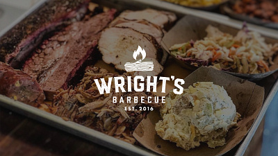 Wright's BBQ arkansas barbecue bbq drawing illustration logo shirt typography wrights