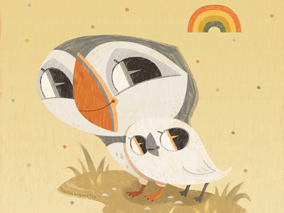 🌈 Puffin Rock Fan Art animal animation baby bird branding cartoon saloon characterdesign children children illustration cute design flat illustration logo minimal netflix puffin rock rainbow vector watercolor