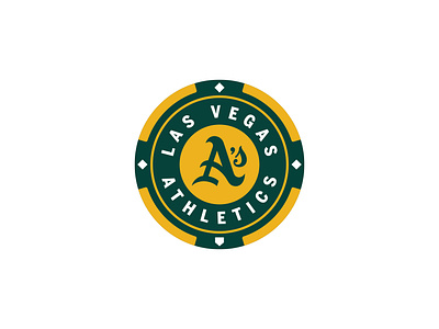 Las Vegas Athletics a athletics badge baseball betting classic gambling las vegas mlb monogram oakland poker chip rebrand redesign roundel sports typography vegas