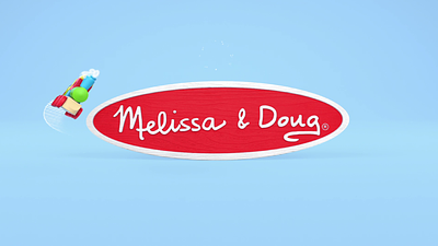 Melissa & Doug Logo Build 3d c4d cinema 4d logo build redshift render toy train toys