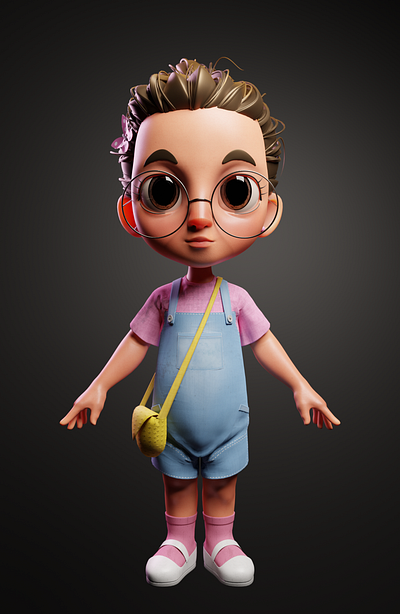 Just A Girl 3d blender character cute cycles girl modeling sculpting stylized hair substance painter zbrush