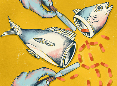Fish Medicine design digital illustration editorial illustration graphic design illustration poster design