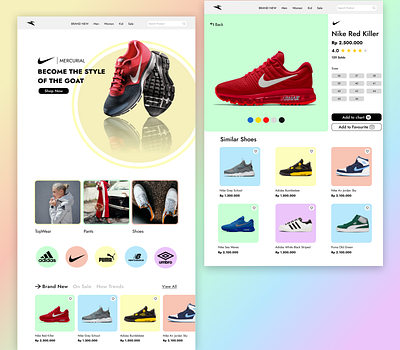 Website of Sport Store app branding design illustration learn logo portofolio shoes sport typography ui vector