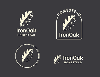IronOak Logo Concept branding graphic design homestead leaves logo vector woods