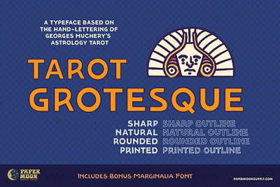 PM Tarot Grotesque Typeface Design branding design graphic design illustration logo retro typography vector vintage