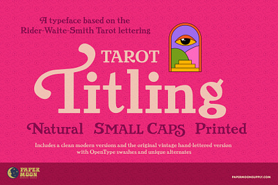 PM Tarot Titling Typeface Design branding design font graphic design illustration retro type design typography vector vintage