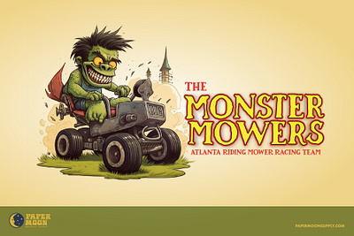 Monster Mower Logo branding design fonts graphic design illustration logo retro type design typography vintage