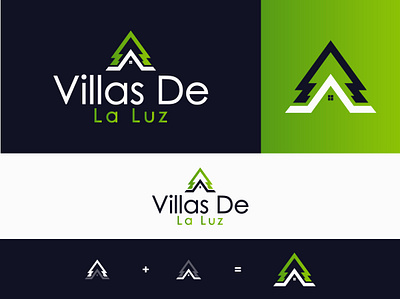 Villas De La Luz branding design flat home illustration logo minimalist logo modern type unique vector