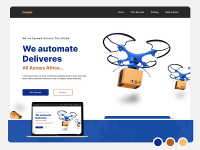 DroNet @design @uiux delivery drone ui web design