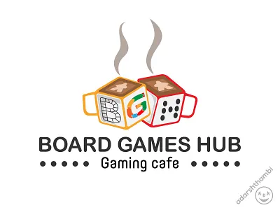 Logo design for board games hub adarshthambi bgh logo board games hub board games logo brand identity branding cafe logo design dice logo game cafe logo game logo gaming cafe graphic design illustration logo logo design meeple meeple logo vector