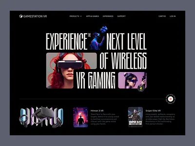 Gamestation VR - Game store website app arcade clean design figma futuristic game game store game website gaming minimal platform store ui ui design ux vr vr device web