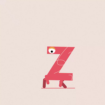 Lettre Z 2d 36 days of type alphabet animation design loop motion design motion graphics typography