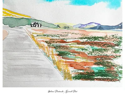 Italian Postcards _ Second Part 1/9 illustration landscape mountains path watercolor