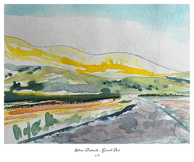 Italian Postcards_ Second part 4/9 illustration mountains path watercolor