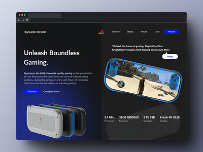 Playstation VitaX Concept Website Design branding dailyui design ui ux web