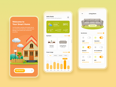 Smart Home app appdesign controller design home app home automation iot mobile mobileapp mobileappdesign remote control smart home smarthome ui uidesign uiux