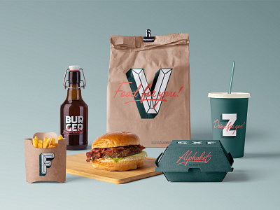 Front View Premade Scene bottle branding bundle burger download fastfood identity logo mockup mockups packaging paper bag psd template typography