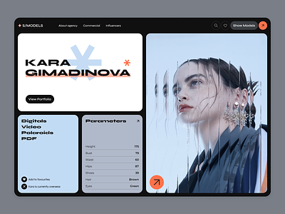 The Concept for Model Agency Website branding clean design the main screen trend 2023 typography ui visual design web design