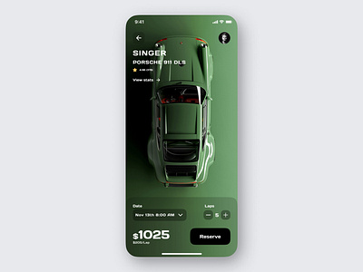 Race car rental booking app app app design booking booking app car clean green ios luxury car rental minimal porsche race car rent rent a car rental rental company transport turo ui ux