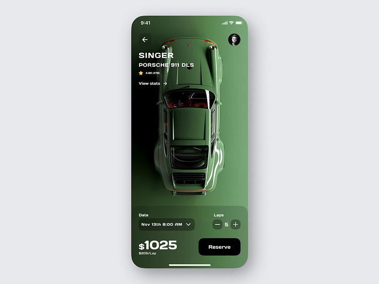 Race car rental booking app by Brian Laiche on Dribbble