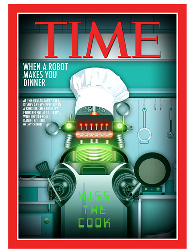 Robot Cook cover design graphic design illustration illustrator magazine cover magazine cover design technical illustration