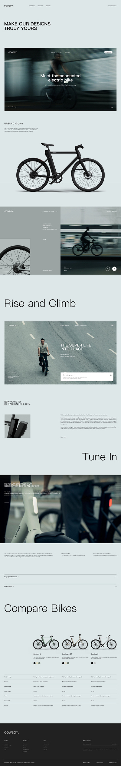 Cowboy bicycle web bicycle brand branding concept design simplicity ui web web design website