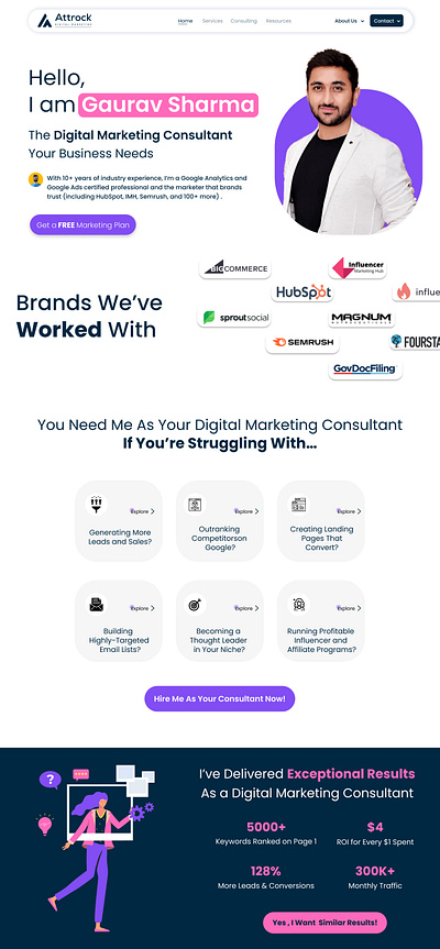 Marketing Consultant Website branding graphic design ui