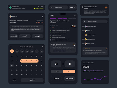 OwlFy - Figma UI design component clean ui component dark design dark mode dark mood dark ui date picker design dropdown liabrary mobile design modern ui post product design saas time picker ui design ux visual design web design