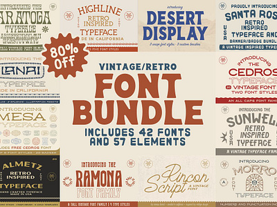 Vintage Design Shapes and Typography Symbols