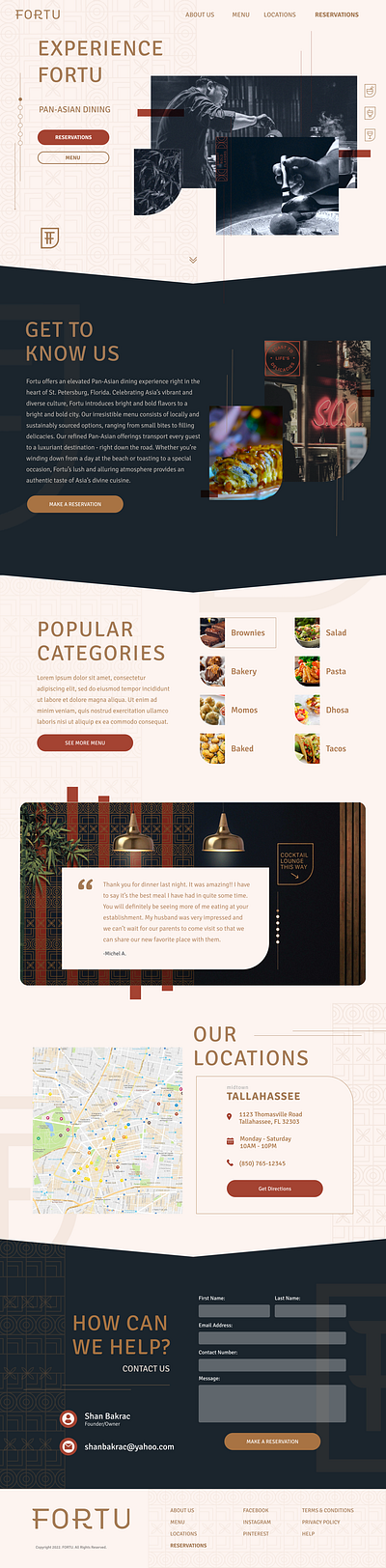 Pan-Asian Restaurant Website design figma restaurant web design website