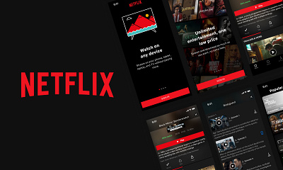 Redesign of complete Netflix app branding graphic design ui