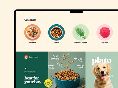 Canine Friends | Ecommerce Pet store app branding design ecommerce pastle pet pet store section typography ui uidesign user interface ux website