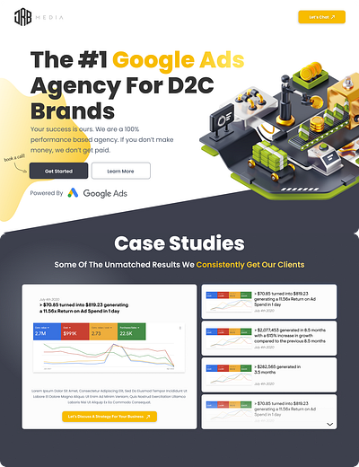 Concept For Google Ads Agency Landing Page branding design web design website