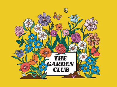 The Garden Club blooms daisy design dirt flowers garden gardening illustration spring