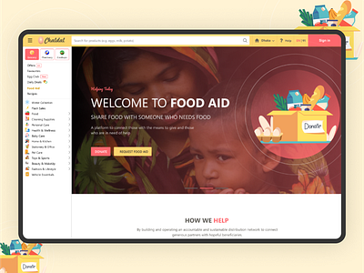 Redesign Chaldal FoodAid Landing page app branding design graphic design illustration logo redesin ui user interface ux uxui