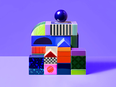 36 Days of Tiles adobe illustrator 3d building blocks ceramic colorful colorful blocks colorful shapes colourful geometric geometric illustration geometric shapes geometry illustration midjourney mosaic tiles