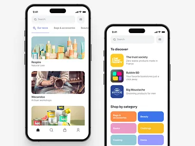 Shop app - home & search app design application categories category color colorful colors design discovery minimalist mobile mobile app navigation product design search shop shop app shop search ui ux