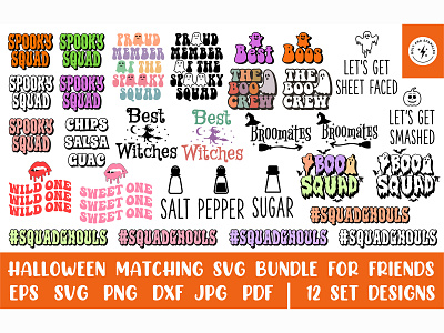 Halloween Matching SVG Bundle for Friends bff halloween shirts design design fall svg graphic design graphic tees halloween cut file halloween design halloween design bundle halloween matching shirts design halloween svg halloween svg design halloween svg files halloween t shirt design merch design t shirt designer tshirt design typography tshirt design