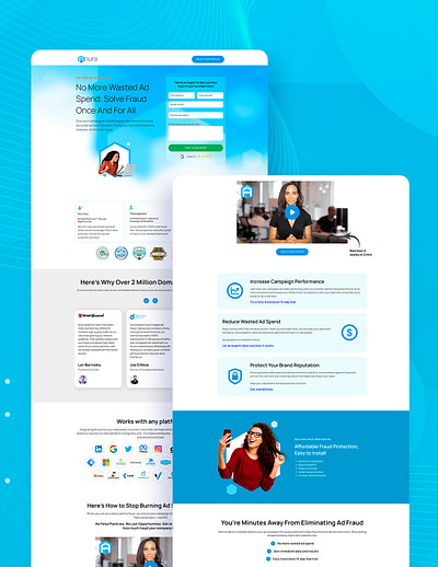 Landing Page for Anura, a fraud solution software design landing page software