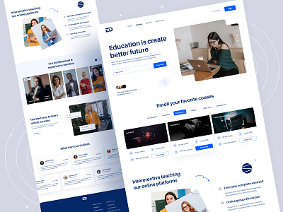 Online Education Website / Landing Page brand identity branding course e learning edtech education platform educational website graphic design landingpage minimal online class online course online education online school school website vector visual design web design web ui website