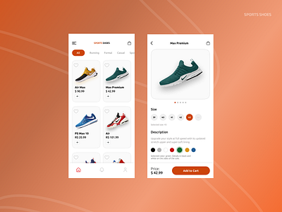 Interface Sports Shoes app branding design designer gráfico illustration interface logo ui vector