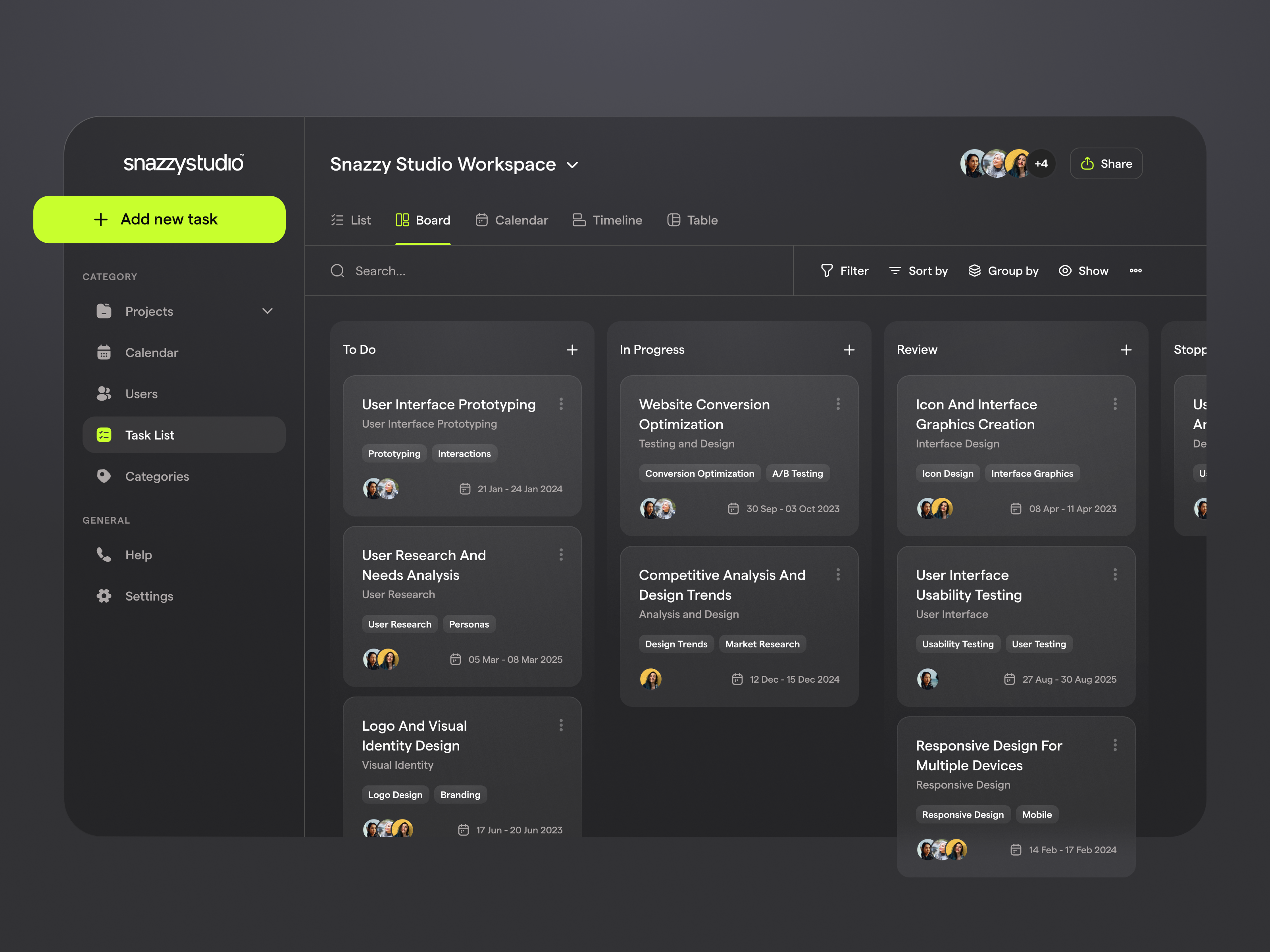 Task Management Dashboard app app redesign branding clickup concept dark dashboard design desktop graphic design illustration interface logo modern task tool ui uiux ux vector