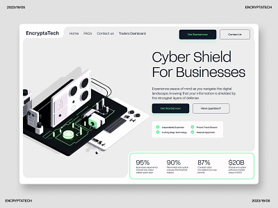 UI website design for Encryption Company 3d animation app branding creative design design figma graphic design hero section illustration landing page logo minimal typography ui ux vector web webdesign website