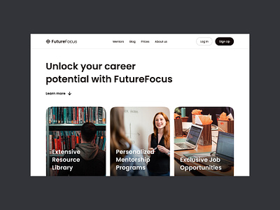 Landing page for career development platform concept dailyui design edtech ui ux web