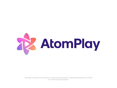 AtomPlay - Logo Concept 1 app atom atomic audio brand branding content identity innovative logo logodesign mark media music platform play symbol tech technology videos