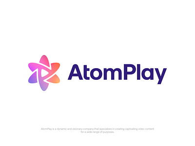 AtomPlay - Logo Concept 1 app atom atomic audio brand branding content identity innovative logo logodesign mark media music platform play symbol tech technology videos