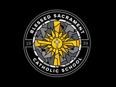 Blessed Sacrament Catholic School Branding blessed sacrament branding bss catholic design erie pa illustration logo school